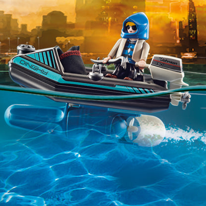 Playmobil Polícia Jet Pack com barco