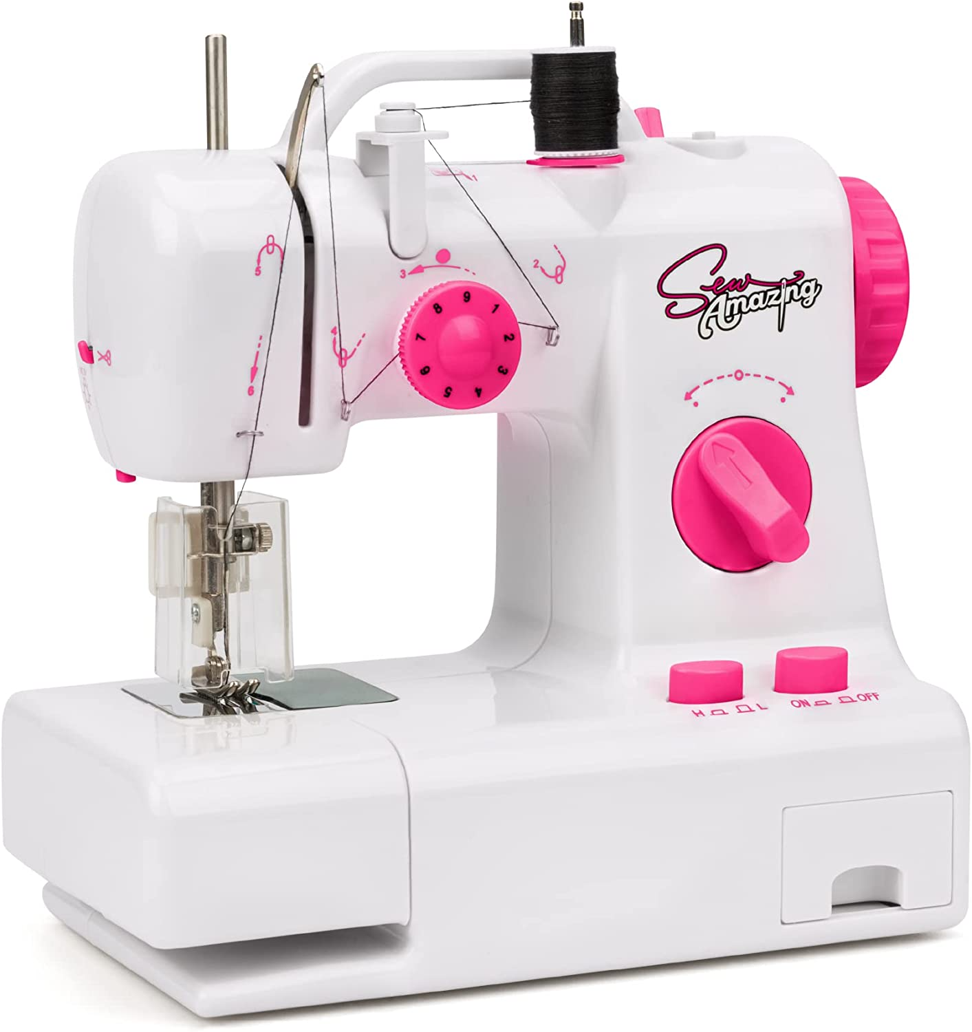 Sew Amazing  Estúdio | Brinquedo STEAM para máquina de costura, conjunto educacional completo para meninas e crianças iniciantes