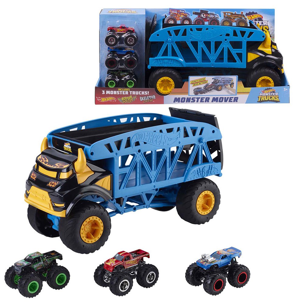 Hot Wheels - Monster Mover y 3 Monster Trucks