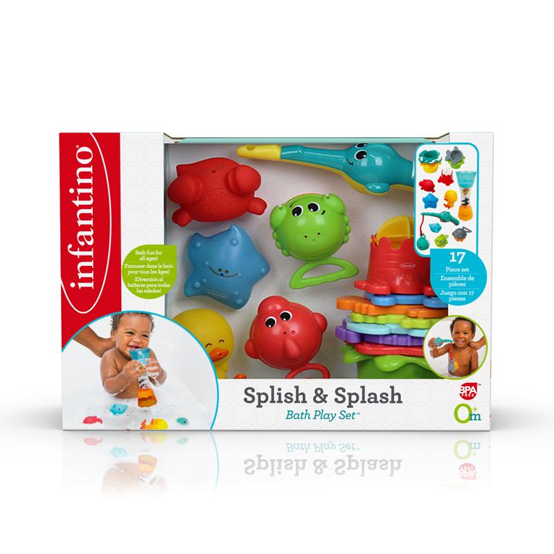 Infantino - Splish & Splash Brinquedo de Banho com 17 Peças. Anne Claire Baby Store 