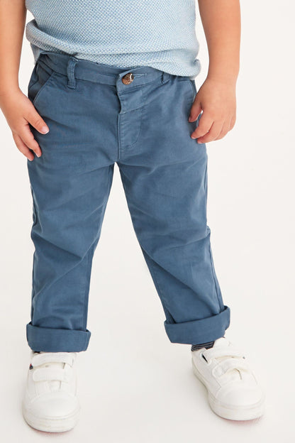 |BigBoy| Chinos Elásticos-Blue (3 meses a 7 anos)