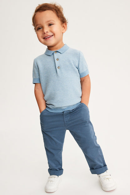 |BigBoy| Chinos Elásticos-Blue (3 meses a 7 anos)