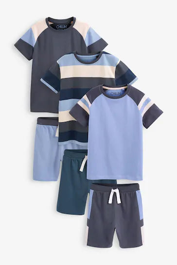 |Boy|  Pacote Com 3 Pijamas Curtos - Blue (3-16 anos)